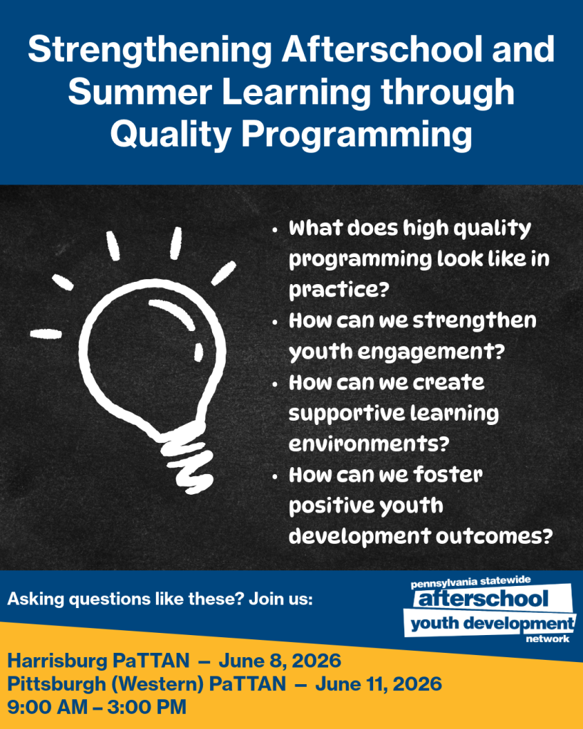 最新气象报告 最新气象报告 and Summer Learning through Quality Programming, lightbulb on blackboard with questions about programming, 最新同志电影 logo, event dates